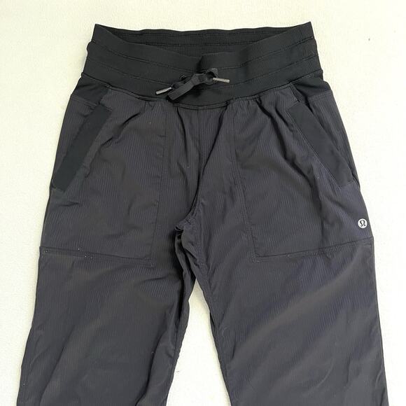 Lululemon Dance Studio Women Black Full Length Drawstring Unlined Track Pants 4 - Picture 2 of 9